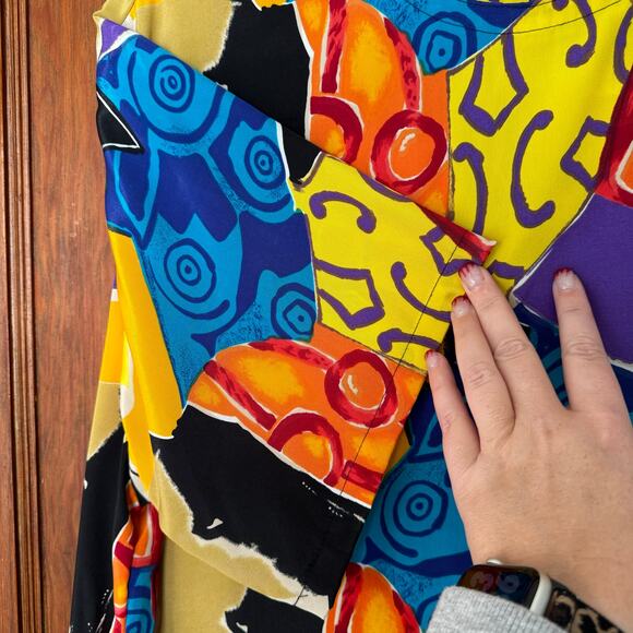 EUC Limited Edition Units Abstract Geometric Colorful Shirt Free Size OS‎ L XL - Picture 2 of 7